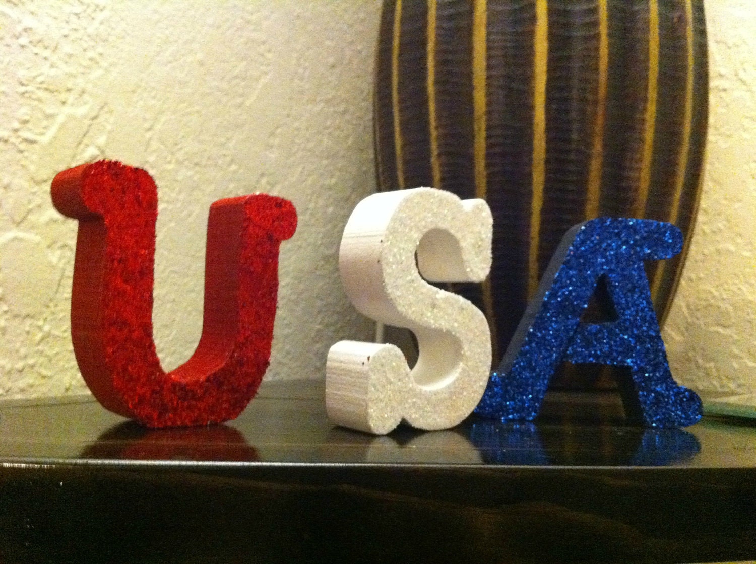 USA--Red, White, and Blue Mini Wood Letter Set