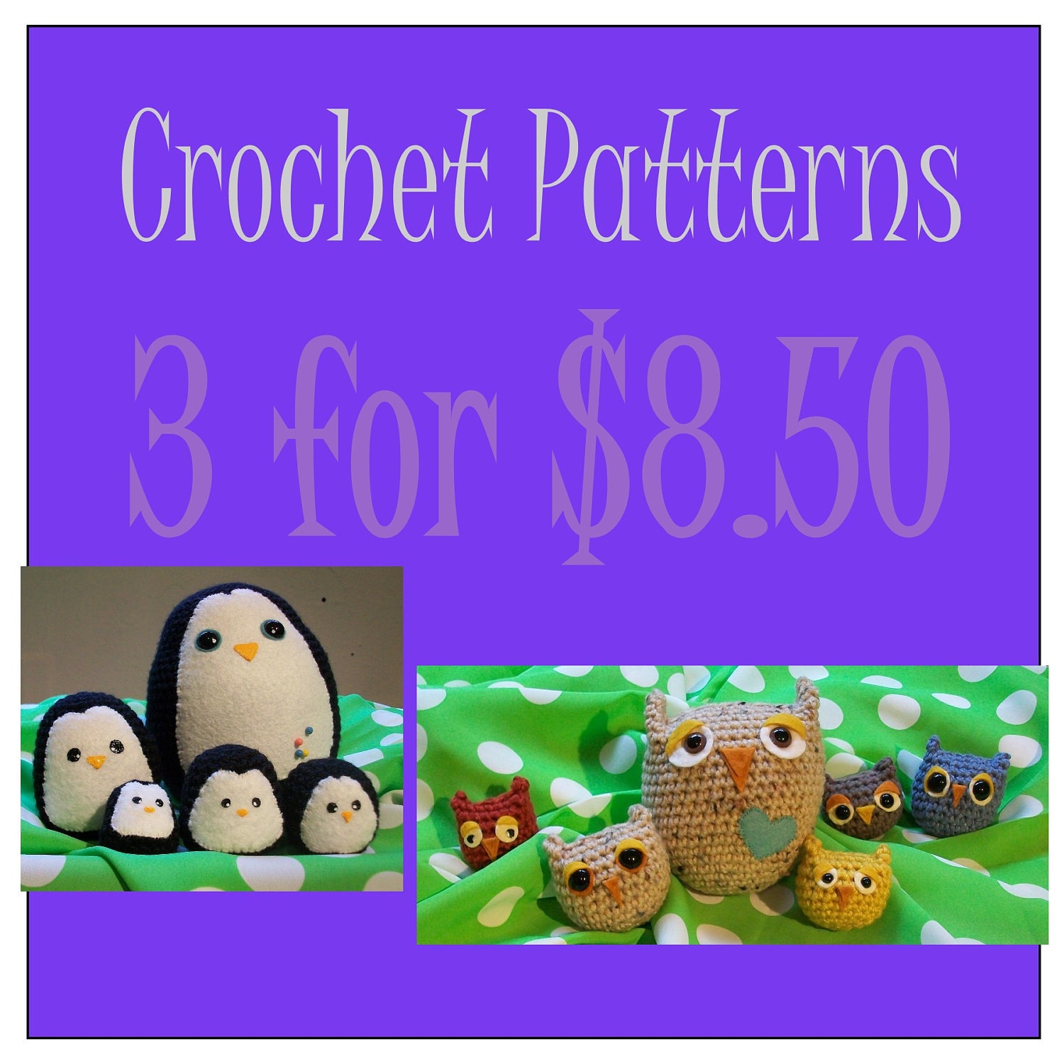 Crochet Pattern Sale: 3 pattern PDFs for 8.50