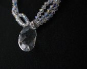 Bridal Necklace. Bridal Crystal Necklace.  Brides Swarovski Crystal Beaded Cluster Necklace.  Wedding Jewellery.  Crystal Pendant Necklace.