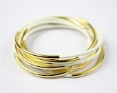 gold tubes wrap magnetic white leather bracelet s118
