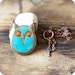 Woodland necklace- Green blue owl