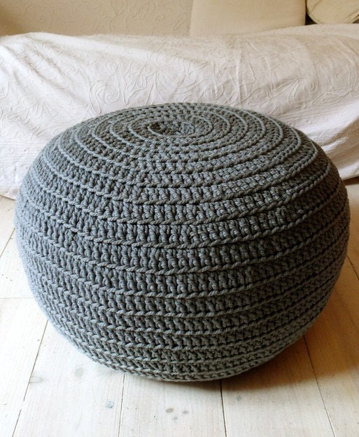 Pouf Crochet  big - gray