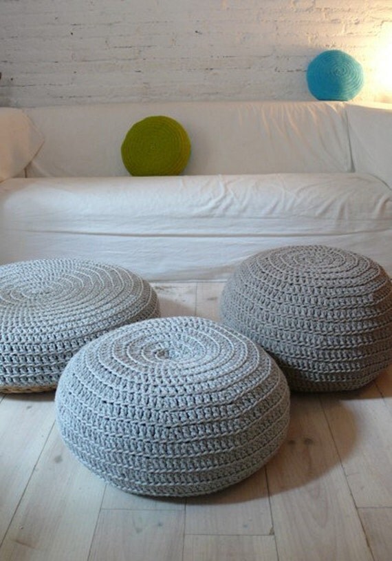Floor Cushion Crochet- gray