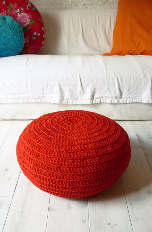 Floor Cushion Crochet - LAST ONE AVAILABLE in red