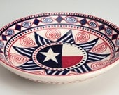 Pasta Bowl Americana - 9" Hand Painted Serving and Personal Bowl Dinnerware