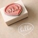 reserved for cathy - hello speech bubble wooden rubber stamp