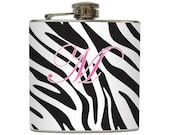 Personalized Flask with Your Initials or Name on Any Flask Design In Liquid Courage's Shop - Stainless Steel 6 oz Liquor Hip Flask