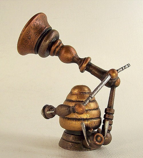 Steampunk Victrola Wood Model of The Science Fiction Verbal and Music Machine