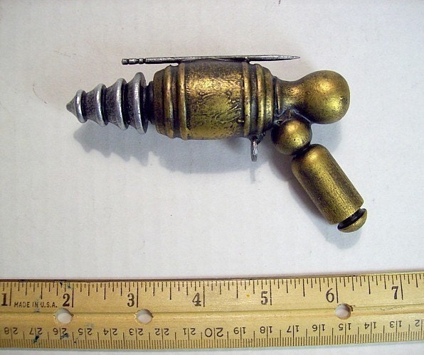 Retro Ray Gun Colorful Metallic Big Daddy Wood Pendant Ornament Dangle Science Fiction
