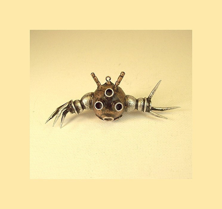 Rad Hover Ball Robot Wood Pendant Ornament Dangle