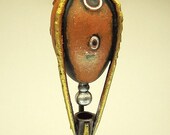 Fancy Red Hot Air Ballon Wood Pendant Ornament Dangle