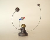 Miniature Alien Sun and Planet Orrery System in Wood with MAGNET