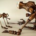 LITTLE Brother Fish Walker 1 Third Size MINI Biped ExAqua Exploratory Copper Machine Vehicle All Wood Replica Statue