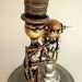 Robot Wedding Cake Topper Elegant Space Princess Bride Groom Top Hat Tails Wood Steampunk Statues