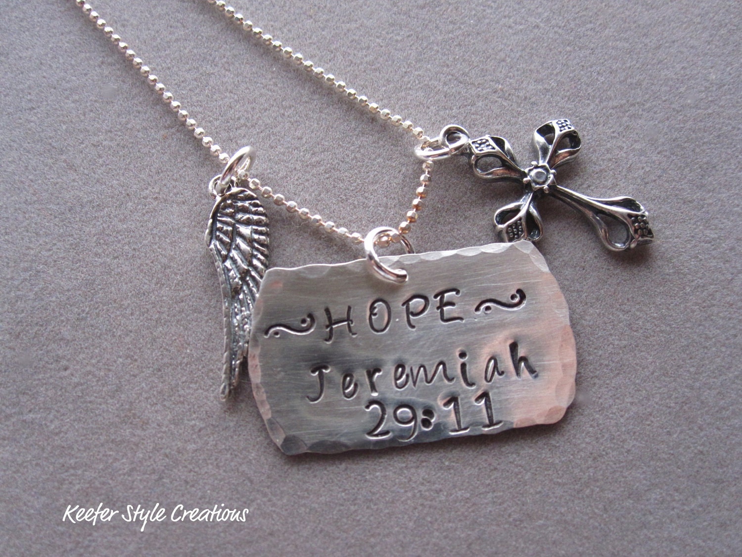 Hand Stamped Hope Jeremeriah 29:11 Necklace