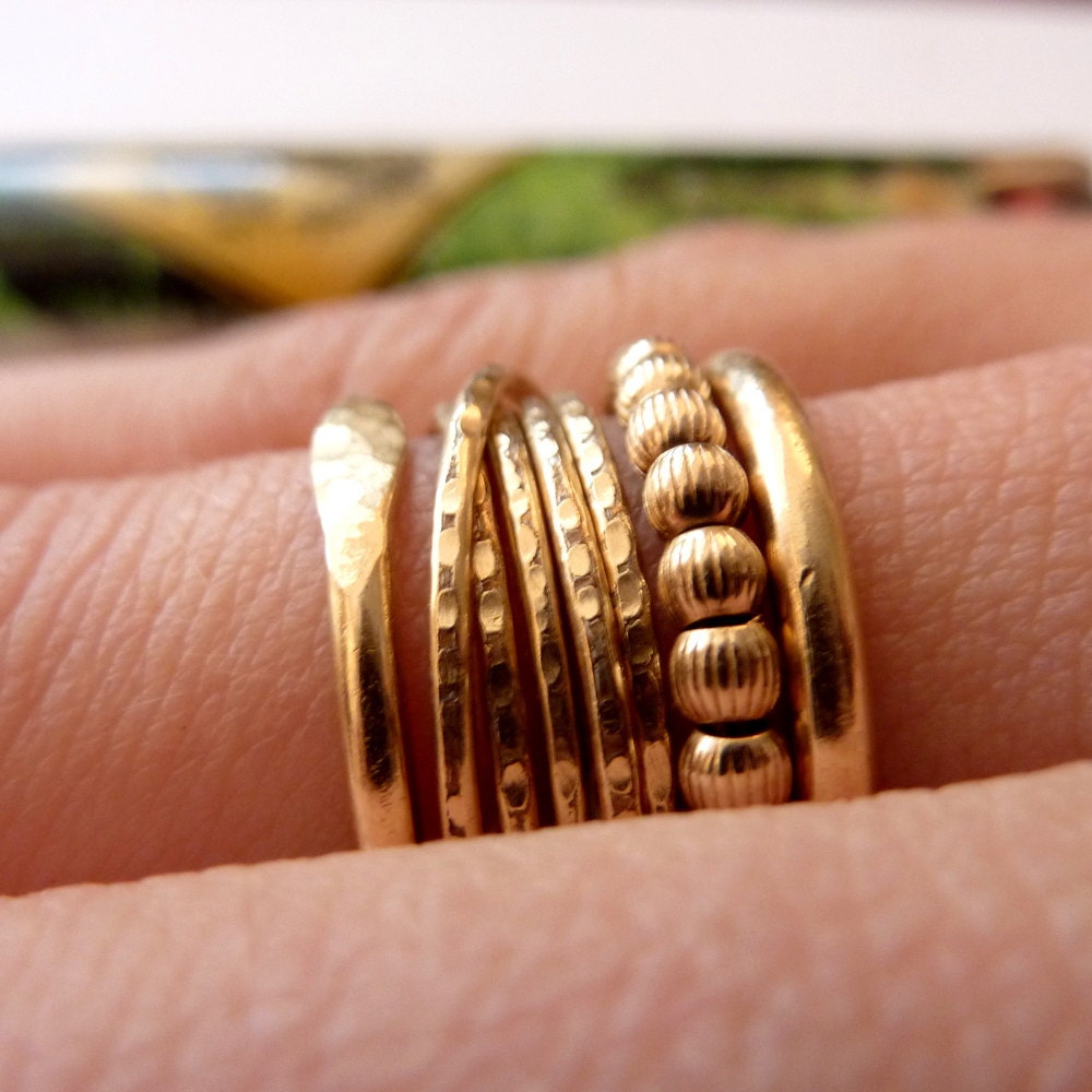 Modern Stackable Gold Ring Handmade
