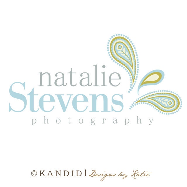 Premade Paisley Logo and Watermark Perfect For Branding Your Business- Photoshop Packages Available