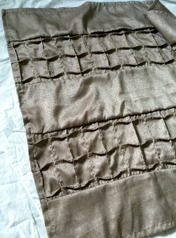 Silky bronze pleated table runner