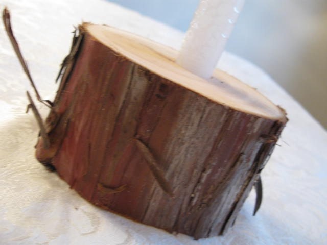 Rustic Natural Juniper Wood Candle Holder