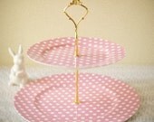 Dotty 2-tier Cake Plate - Baby Pink