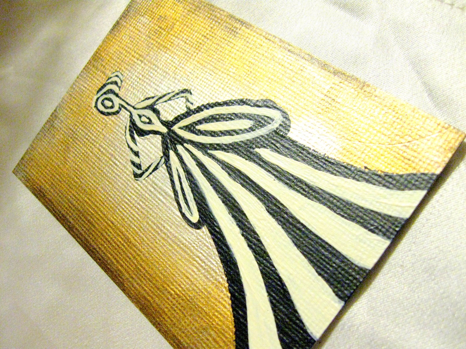 ACEO Painting - Stripey Victorian Lady - Eden Gallery