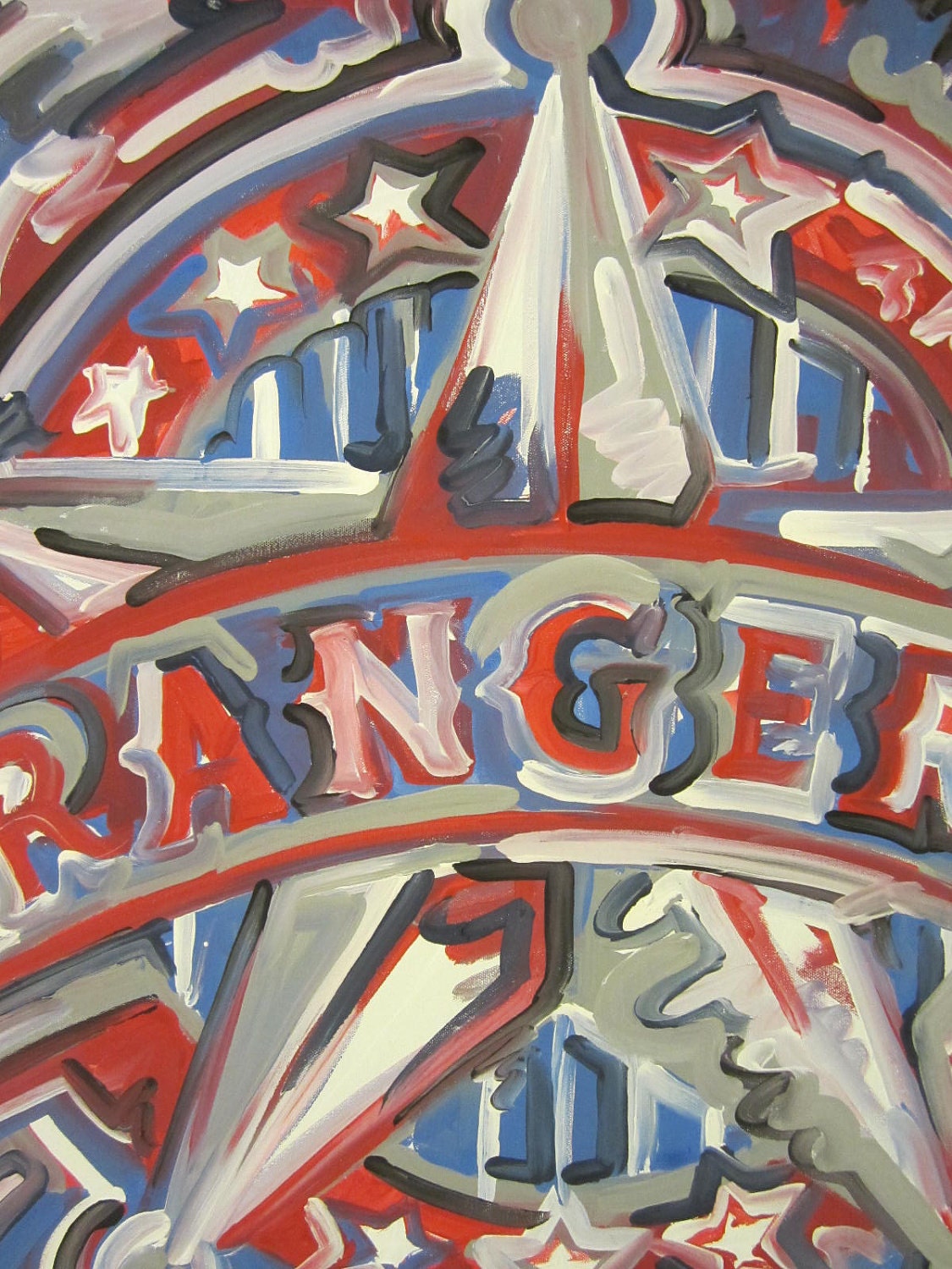 Texas Rangers Painting by Justin Patten Sports Art Baseball