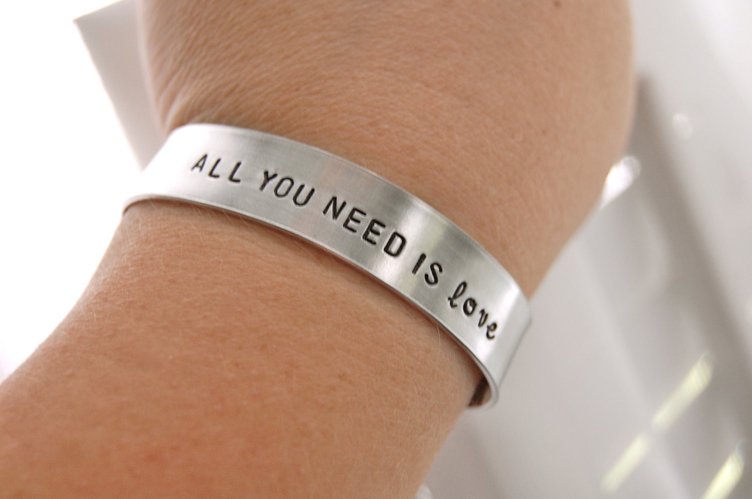 All you need is love: cuff, metal bracelet
