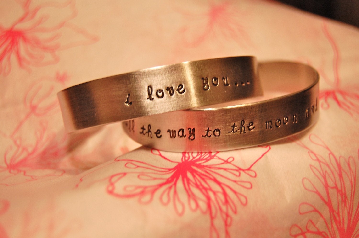 custom metal bracelet cuff, hand stamped
