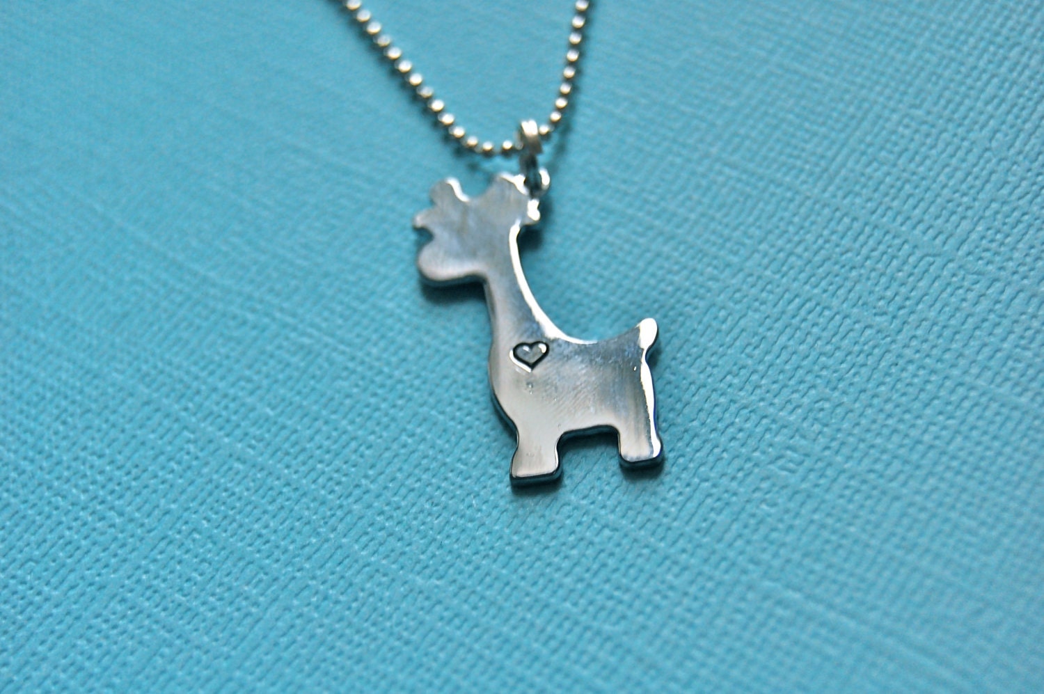 Personalized giraffe custom hand stamped necklace
