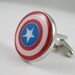 Mens Cufflinks-Fashion Cufflinks, Captain America Design, with a Gift Box