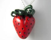 Yummy Strawberry Necklace, Necklace, Jewelry, Handmade