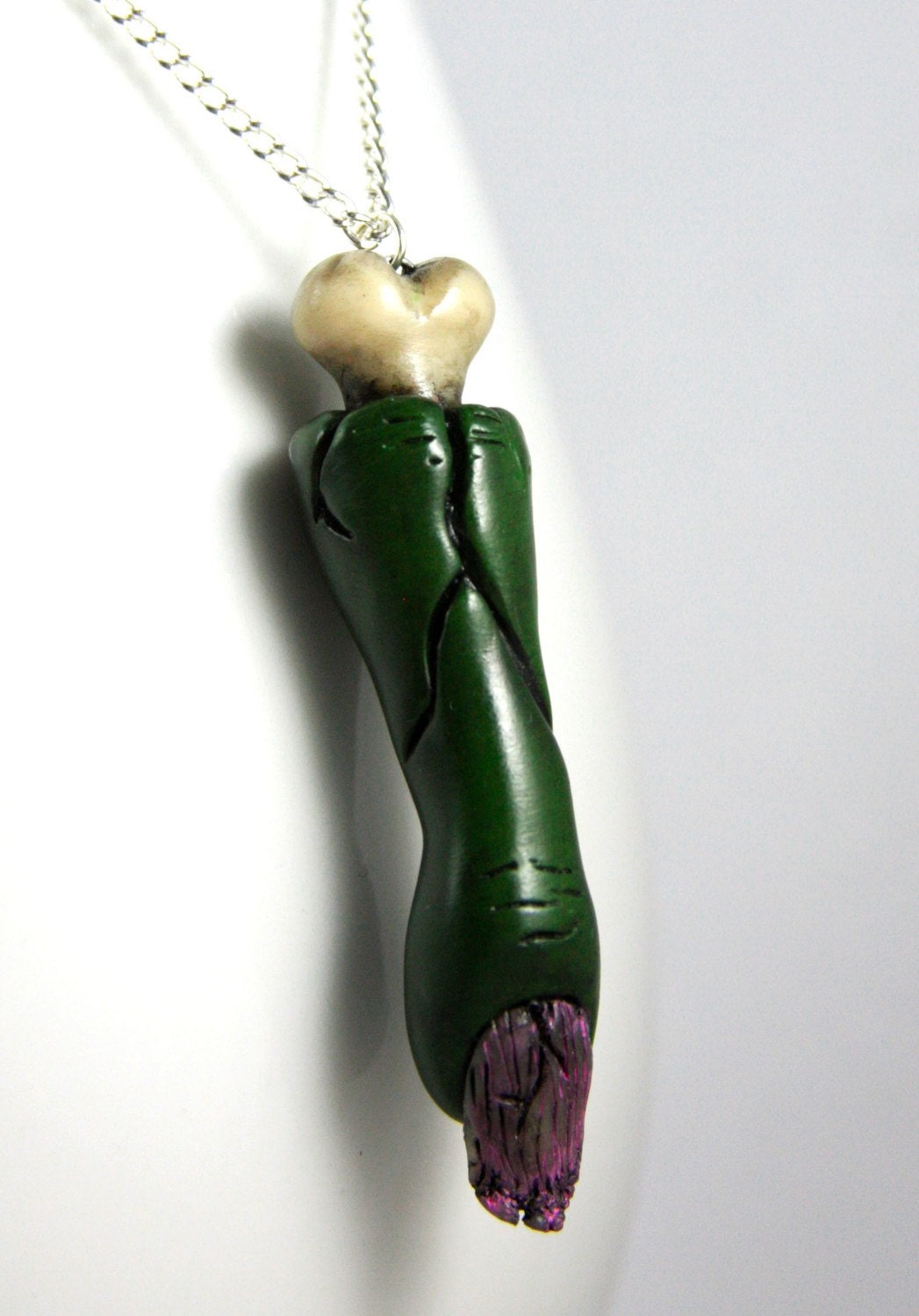 Girl Zombie Finger Necklace, Handmade, jewelry