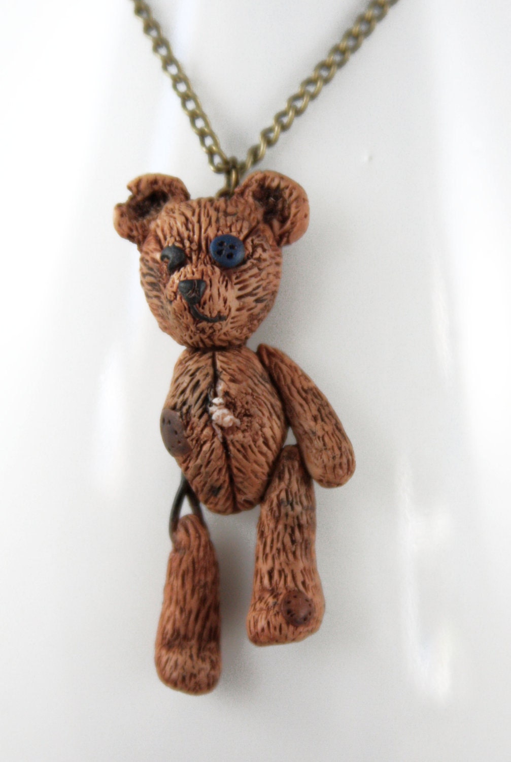 Beloved Teddy Bear Necklace, Jewelry, Handmade