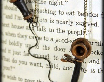 Hello Antique Phone Necklace, handmade, jewelry
