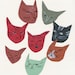 Cat faces illustration print