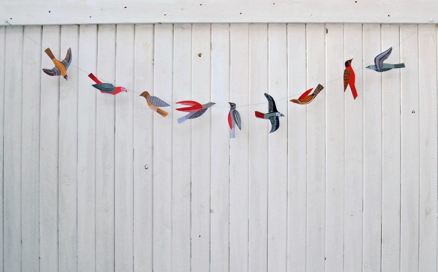 Illustrated bird garland kit