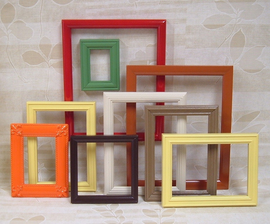 RESERVED for "B" Picture Frames Set Shabby Chic Picture Frames Autumn Fall Home Decor Rustic Nature Collection Gallery Wall Art B12