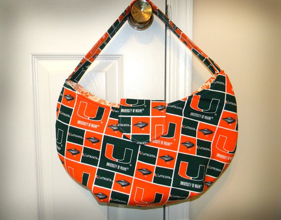 FREE SHIPPING Miami Hurricane Handbag Purse Orange Green