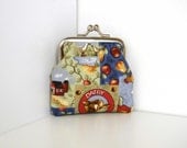 Clutch Purse Kiss Lock Framed Farm Country Cow Chicken Patchwork
