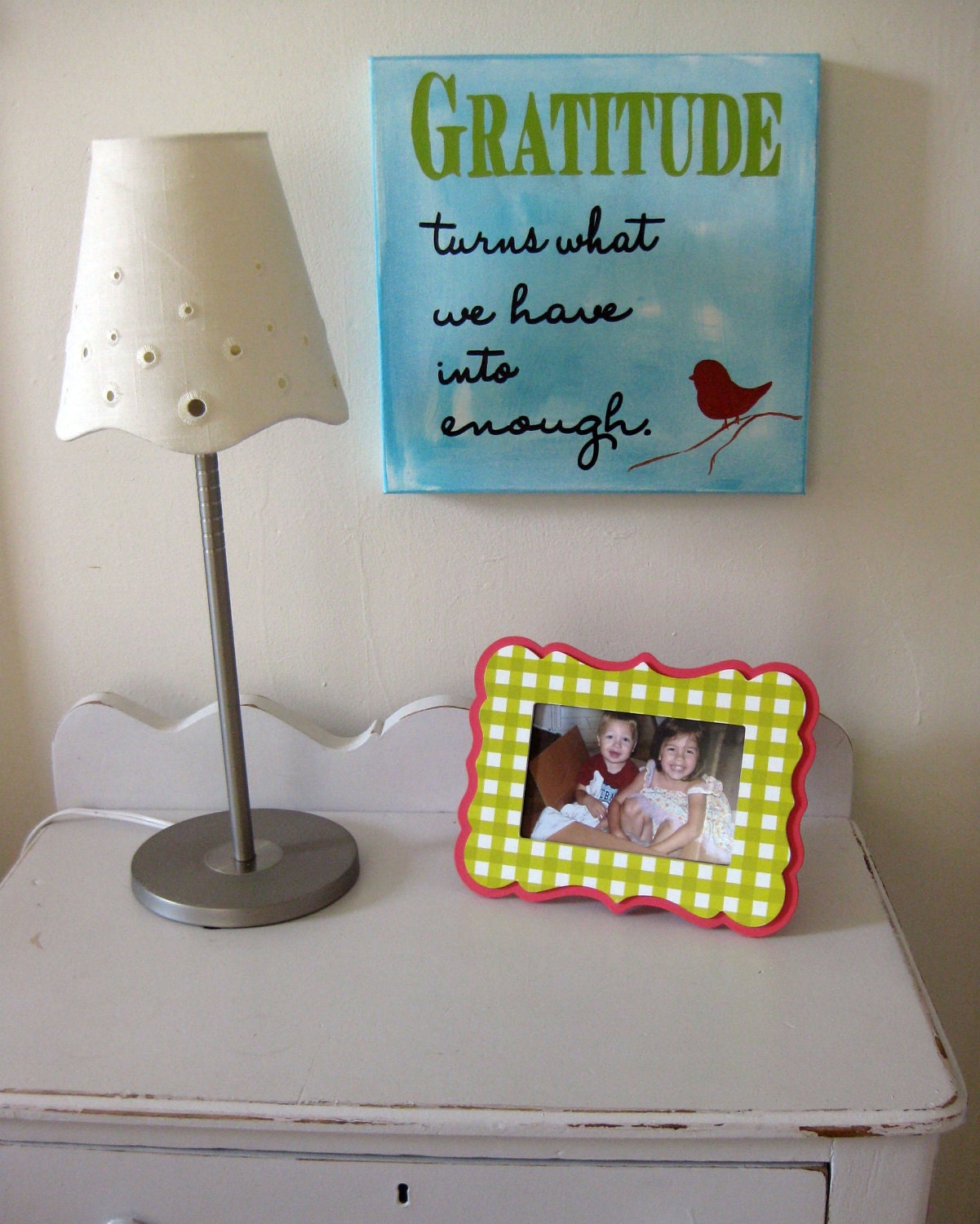 Handpainted Canvas Sign with Gratitude Quote