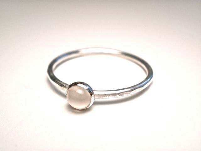 White Moonstone Ring in Your Size