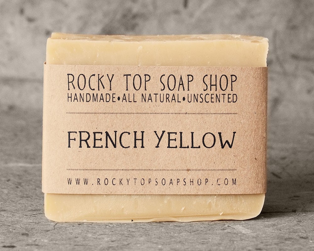 French Yellow Clay Soap - All Natural Soap, Handmade Soap, Fragrance Free Soap, Vegan Soap, Sensitive Skin Soap