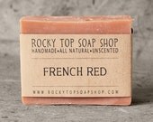 French Red Clay Soap - All Natural Soap, Handmade Soap, Fragrance Free Soap, Vegan Soap