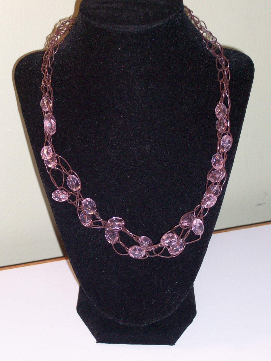 REDUCED 10.00 DOLLARS Crochet Wire Bead Necklace