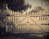 Beyond That Garden Gate - 8x10 Fine Art Photography, Shabby Chic Home Decor, Country Garden Cottage