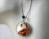 Red poppy dangle earrings - handpainted jewelry - artisan jewelry - birthday gift for her, flower jewelry