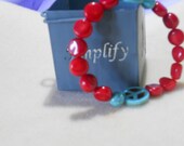 Coral and Turquoise Wrist Mala