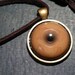 Large Zombie eye Necklace (Tan eye in antique brass bezel)