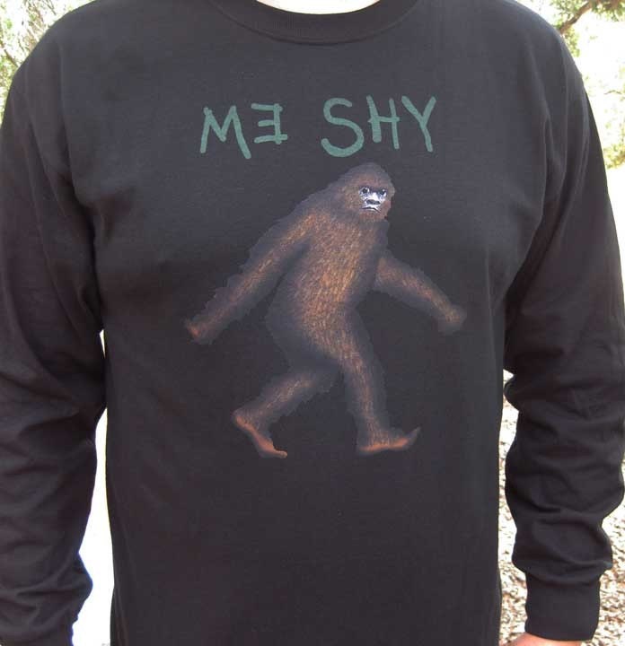 Bigfoot Me Shy Elusive Sasquatch LONG SLEEVE T-Shirt