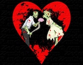 Zombie Shirt - Zombie Love with Heart T-Shirt